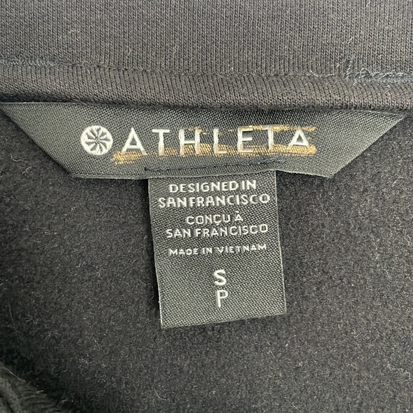 ATHLETA Moto Jacket Small Black Sport Sweatshirt City Travel Front Zip - Picture 4 of 6